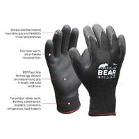 BLACK Polar Bear Thermal Double Lined Winter Glove, Size 10 (XL) Header Carded