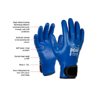 BLUE POLAR BEAR Fully Coated Glove - Sandy Nitrile Palm, Thermal Lined, Size 8 (M) with Header Card