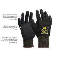 BLACK BULL Glove, Black polyamide liner with black sandy nitrile coating HEADER CARDED Size 9(L) E450