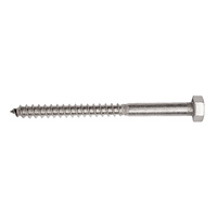 Coach Screw M12 x 140mm Stainless Steel 316 