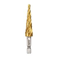 Alpha Spiral Step Drill 1/4 Inch Hex Shank 4-12mm