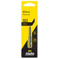 Alpha Square Driver Bit 3 x 50mm Carded