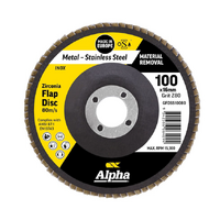 Alpha Zirconia Flap Disc Inox Stainless 100mm x 80 Grit