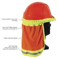 Hi-Vis Hard Hat Elastic Sun Shield, Orange
