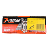 Paslode Impulse Nails 65mm x 2.87mm Round-Head DekFast Galvanised with Gas B20558V 3000 Pack