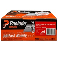 Paslode Impulse Nails 75mm x 3.15mm JoltFast Stainless Steel with Gas B20683 1000 Pack