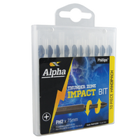 Alpha Thunderzone Bit Phillips 2 x 75mm Handipack (10)