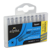 Alpha Thunderzone Bit Square 2 x 50mm Handipack (10)