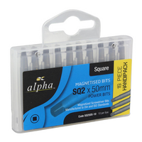 Alpha Square Drive Bit 2 x 75mm Handipack (10)